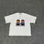 Mertra Twin Figures Cartoon Graphic Tee - White