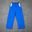 Mertra Contrast Pocket Straight-Leg Sweatpants - Royal Blue/White