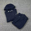 Mertra Minimalist Fleece Tracksuit Set - Navy Blue