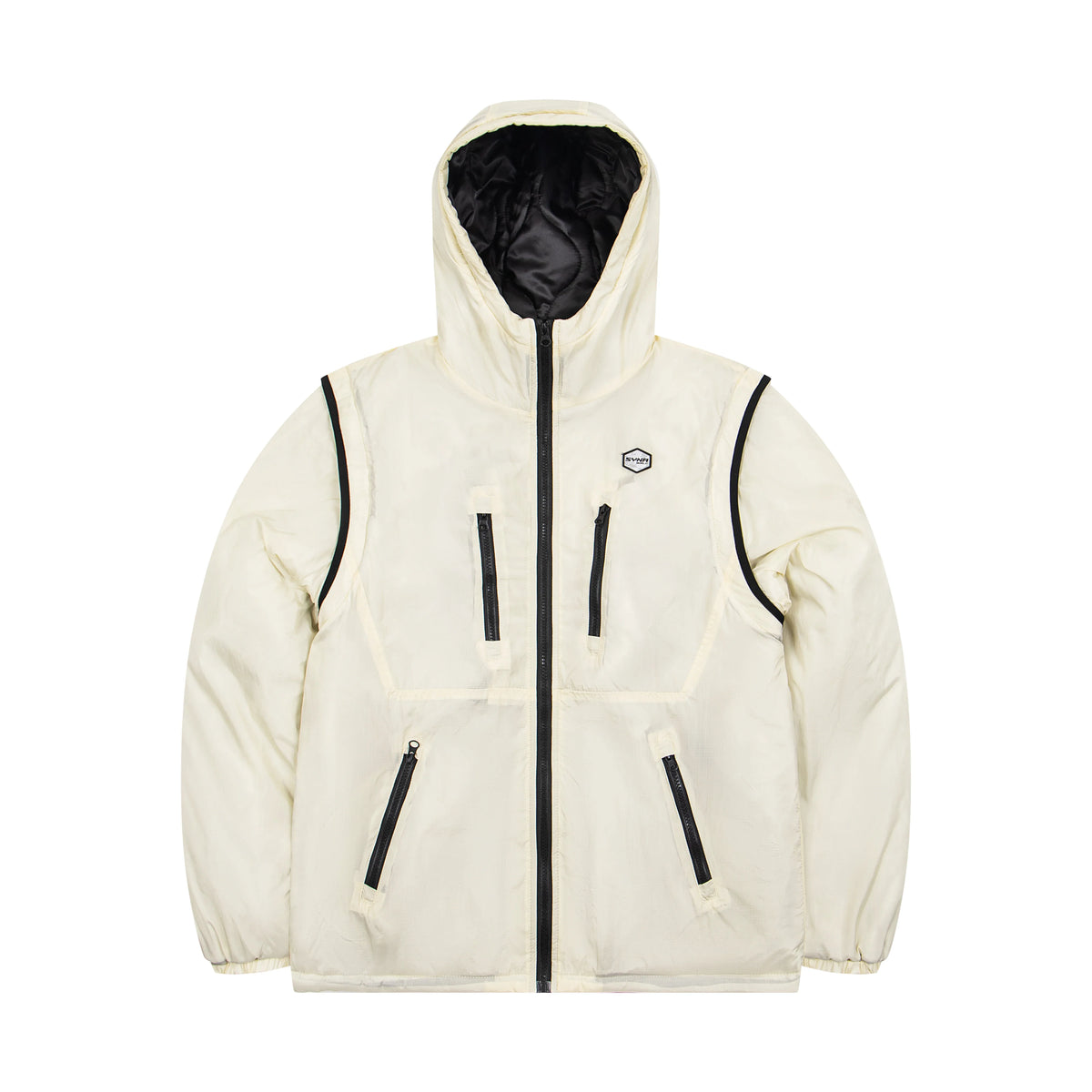 Aimé Leon Dore Convertible Hooded Puffer Jacket - Off-White