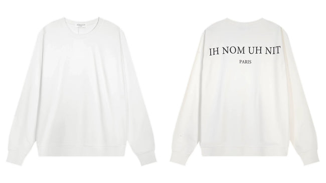 IH NOM UH NIT Minimalist Back Logo Sweatshirt - Off-White Hover Image