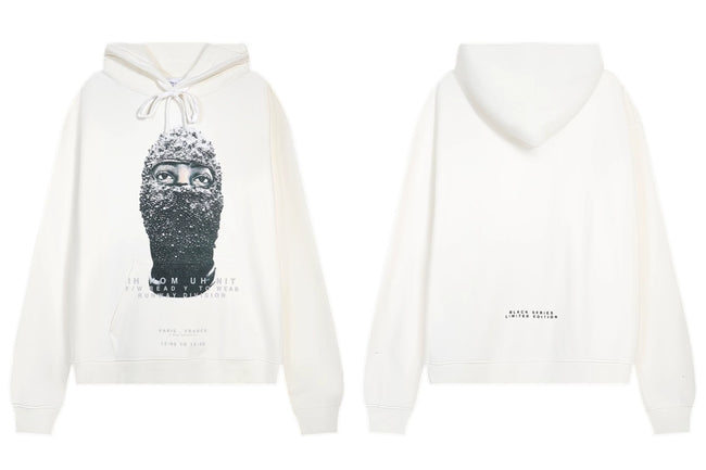 IH NOM UH NIT Rhinestone Mask Hoodie - Off-White Hover Image