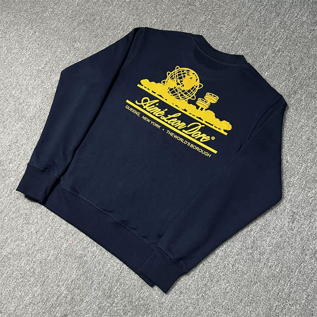 Aimé Leon Dore World Graphic Sweatshirt - Navy Hover Image