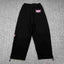 Mertra Monogram Lined Straight-Leg Sweatpants - Black/Pink
