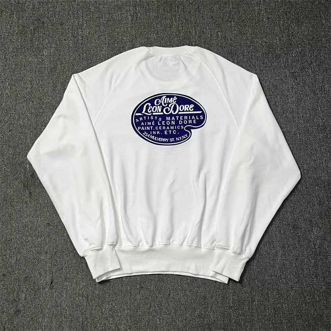 Aimé Leon Dore Oval Badge Graphic Sweatshirt - White Hover Image