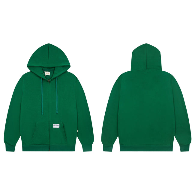 Aimé Leon Dore Thermal-Lined Script Zip-Up Hoodie - Forest Green Hover Image