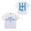 Life Hustlers Minimalist Serif Logo Tee - White (Blue Logo)