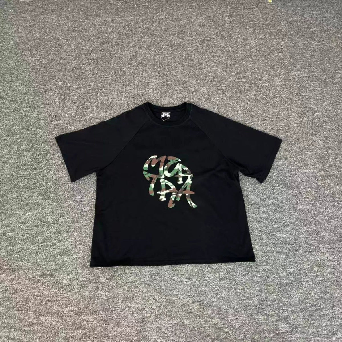 Mertra Floral Logo Tee - Black (Green Floral)