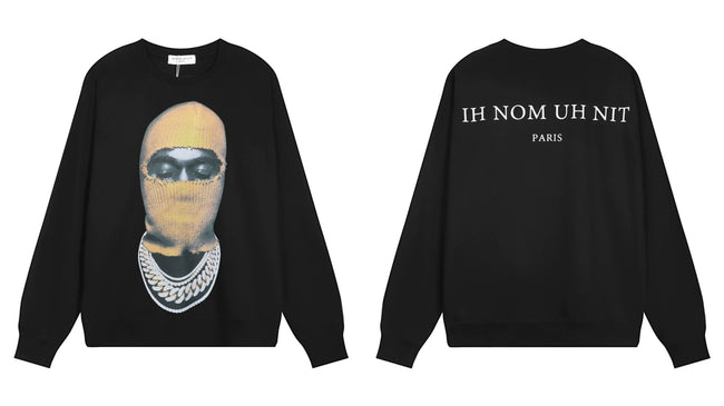 IH NOM UH NIT Yellow Mask Cuban Link Sweatshirt - Black Hover Image