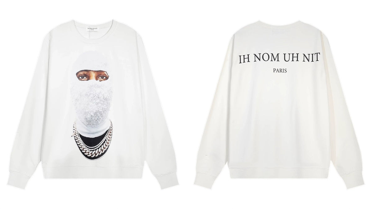 IH NOM UH NIT Textured Mask Pearl Sweatshirt - Off-White