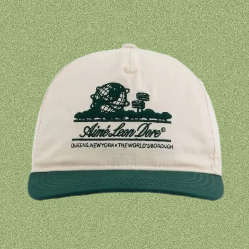 Aimé Leon Dore World Graphic Hat - Cream / Forest Green