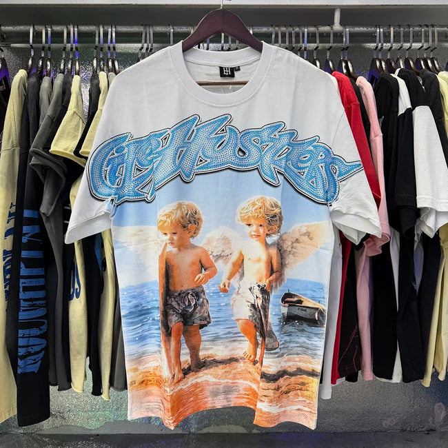 Life Hustlers Cherub Angels Graphic Tee - White Hover Image