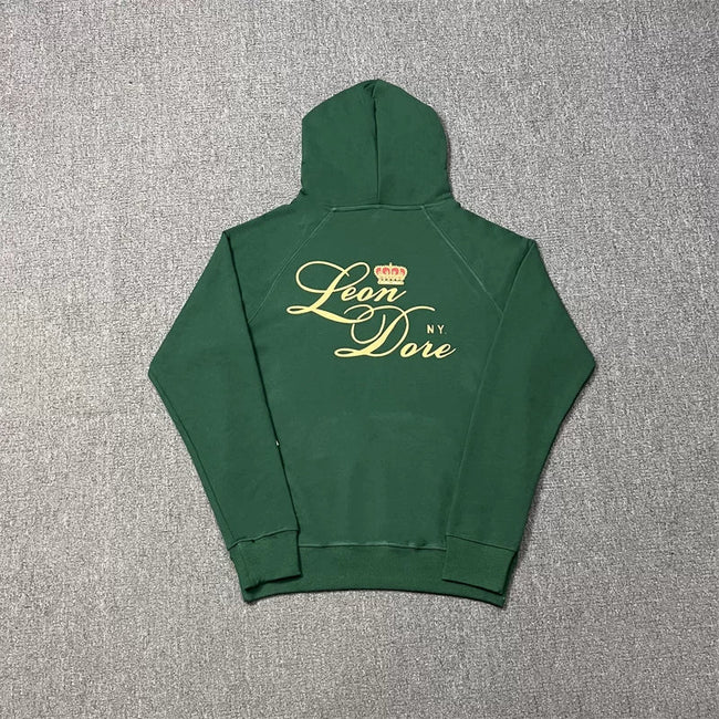 Aimé Leon Dore Crown Crest Logo Hoodie - Forest Green Hover Image