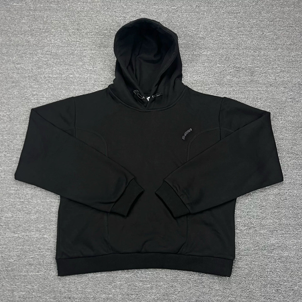 Mertra Minimalist Pullover Hoodie - Black