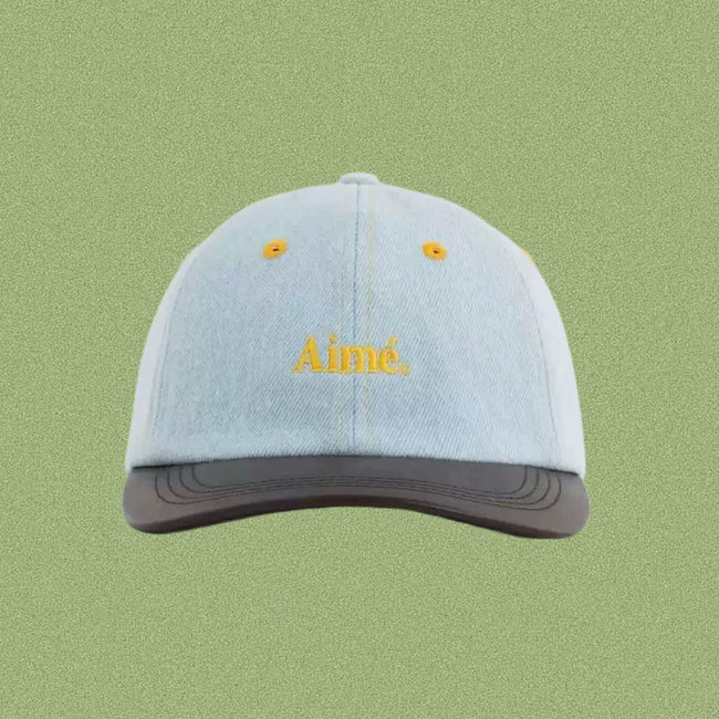 Aimé Leon Dore Small Cursive Logo Denim Hat - Light Blue / Navy Hover Image