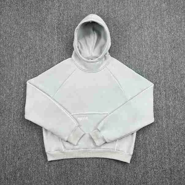 Mertra Piping Detail Fleece Hoodie - Light Grey Hover Image