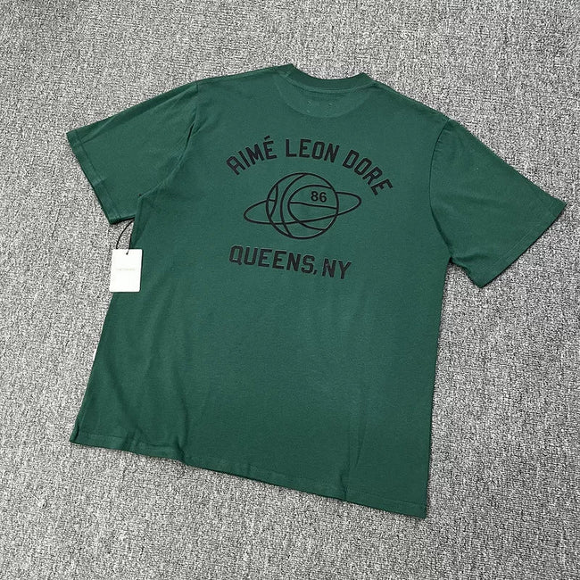 Aimé Leon Dore Queens Basketball Graphic Tee - Green Hover Image