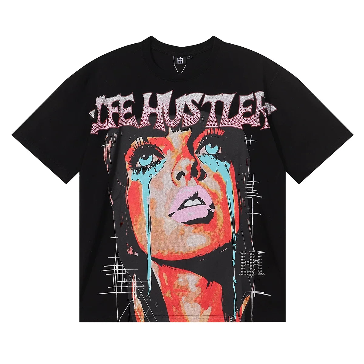 Life Hustlers Crying Woman Graphic Tee - Black